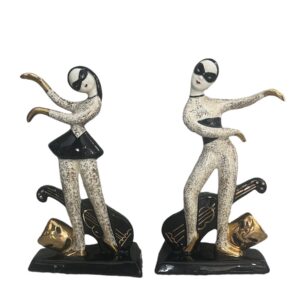 Harlequin ‘Two Face’ Figurines, Lefton W1379. Hedi Schoop Figurines - Rare Find
