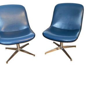 PAIR Mid Century Modern Steelcase Office Chairs/Pollock Style Faux Leather